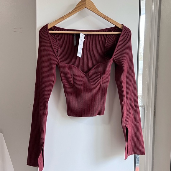 Urban Outfitters Sweaters - *NWT Urban Outfitters long sleeve top on maroon
